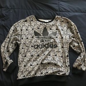 “Throwback” Adidas zebra print crop top